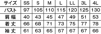 サイズ表