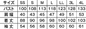 サイズ表