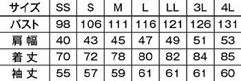 サイズ表