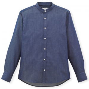 バンドカラー長袖シャツ