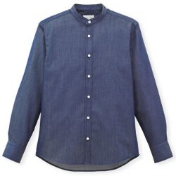 事務服ボンマックスバンドカラー長袖シャツ