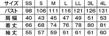 サイズ表