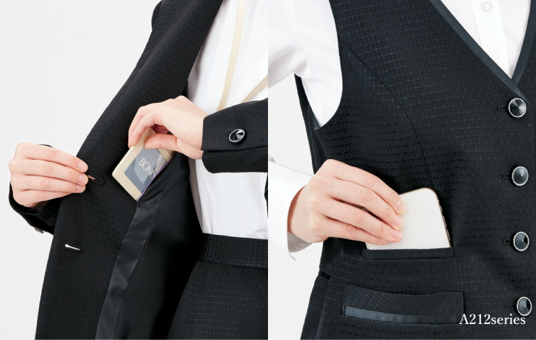 ボンマックスの事務服グリッタードット｜ポケット