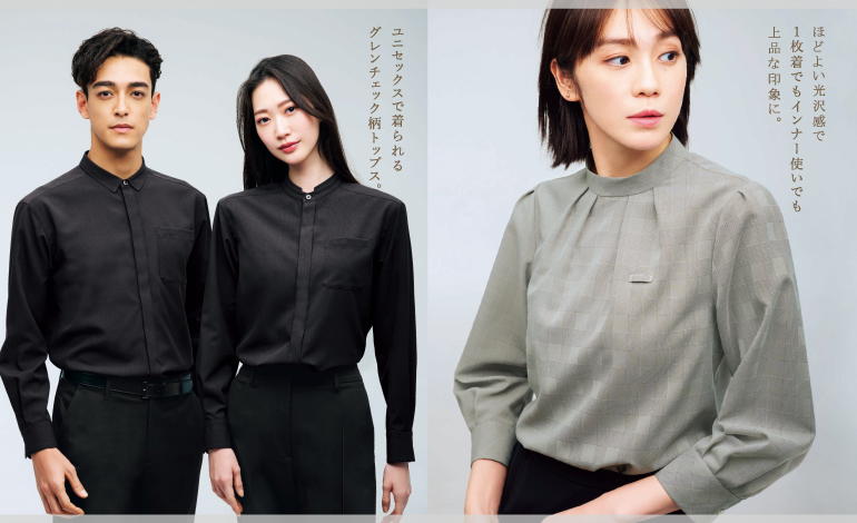 カーシーenjoy Noire 事務服 クラッシーチェック　コーデ画像