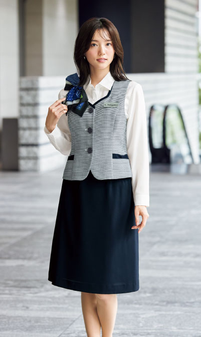 ストレスフリーボトムス コーデ02 事務服