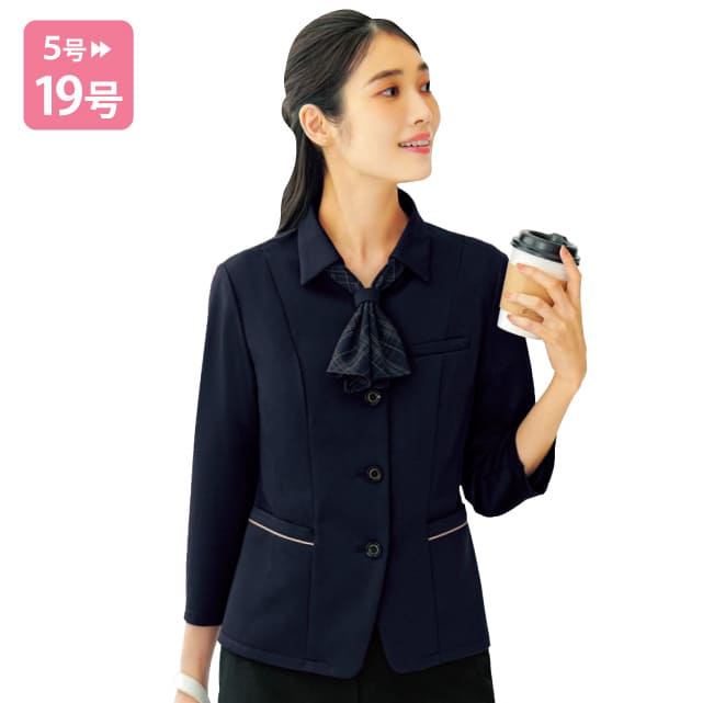 ESA1024 七分袖オーバーブラウス 事務服