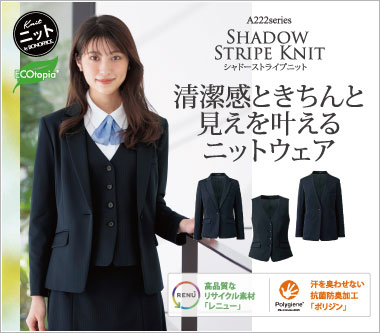 ボンマックスの事務服スーツA222:シャドーストライプニット