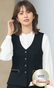 美品！！セロリー事務服　ジャケット　スカート　ベスト　3点セット　ストレッチ制菌 ベスト[チェック/ストレッチ](89-04361) | セロリー株式会社
